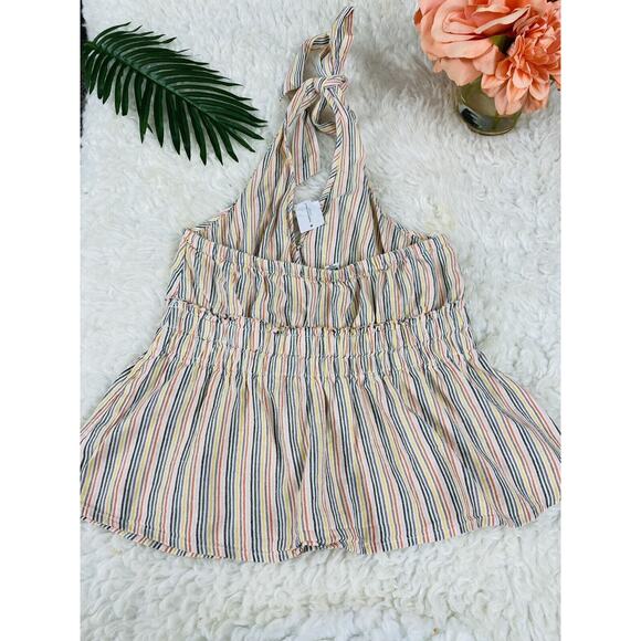 NEW Juniors Women's Abercrombie S Fitch multi-layer stripe halter TOP Boho Party - Picture 5 of 7